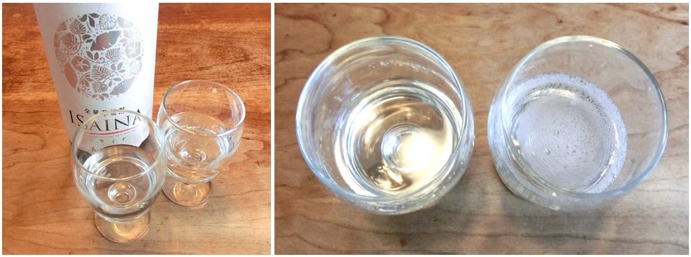 ふたつの顔の飲み比べ：右のグラスがソーダ割