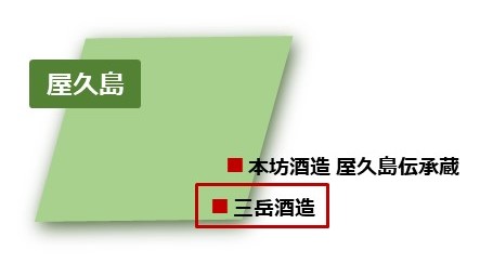 屋久島の２つの焼酎蔵の位置