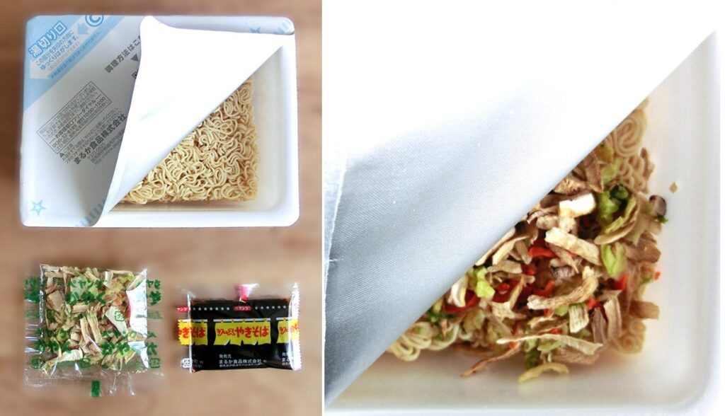 「食物繊維たっぷりソースやきそば」の具たち