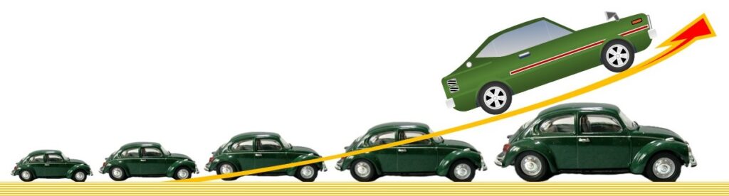 「VWビートル」を抜いて世界一に突き進むカローラのイメージ