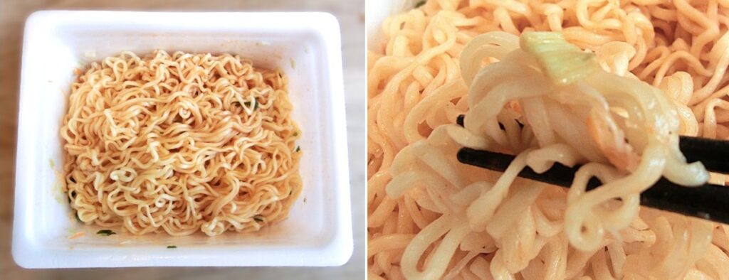 完成した「贅沢やきそば 蟹トマト味」