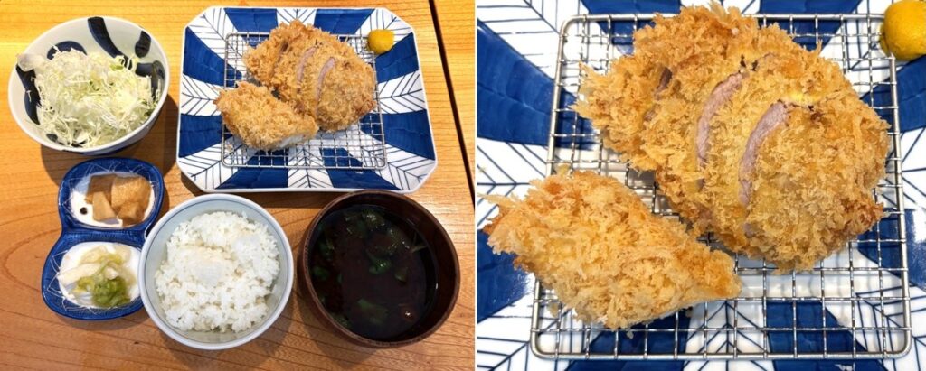 ヒレかつ定食（130g）＋海老フライ（半身）