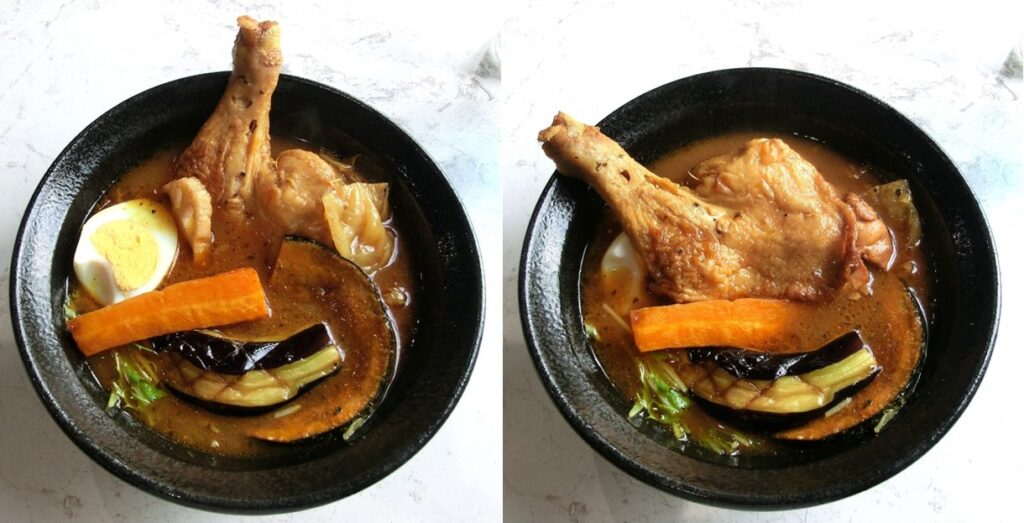 タンドリーチキンのスープカレー（チキン発見）