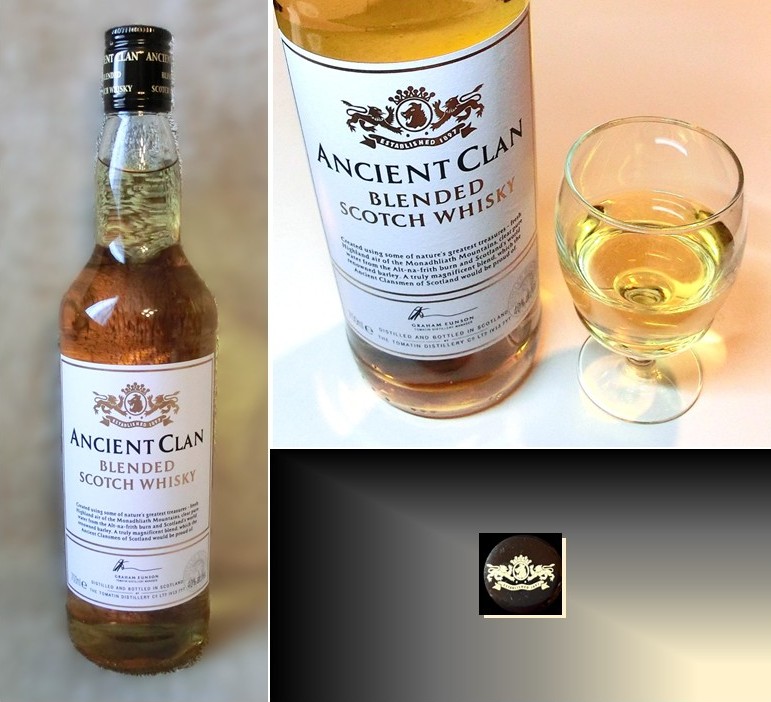 「エンシェント・クラン」のボトルとグラス