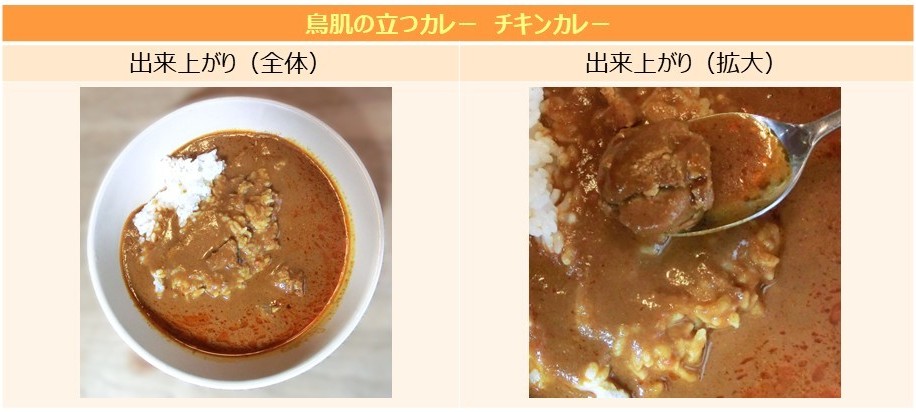 「鳥肌チキンカレー」の出来上がりの画像