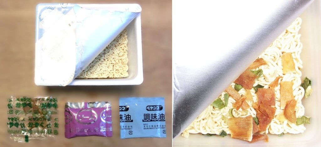 「しょうゆ油そば」の具たち