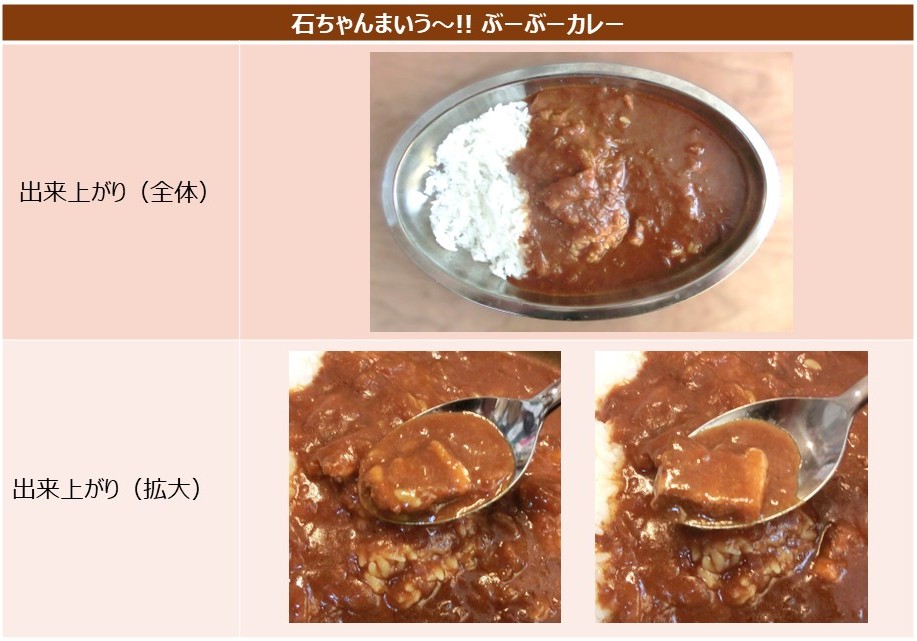 「石ちゃんまいう～!! ぶーぶーカレー」の出来上がりの画像