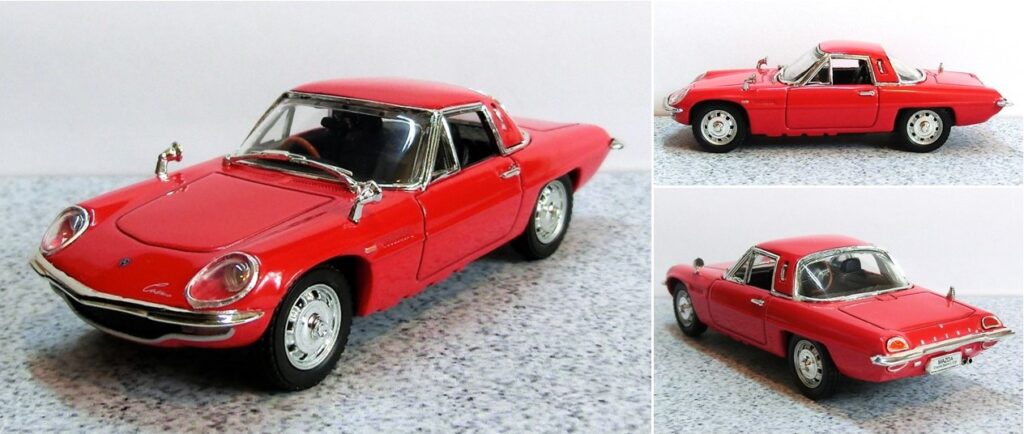 「初代コスモ スポーツ」の外観（国産名車コレクション付録ミニカー）　＊画像をクリックするとご紹介ブログに飛びます。