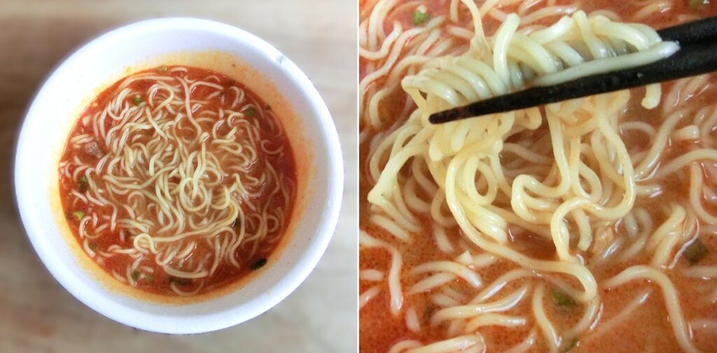 完成した「ミスドの担々麺」