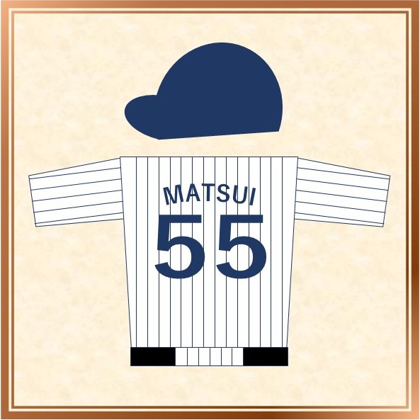 松井秀喜選手のユニフォームのイメージ（パワポで作成）