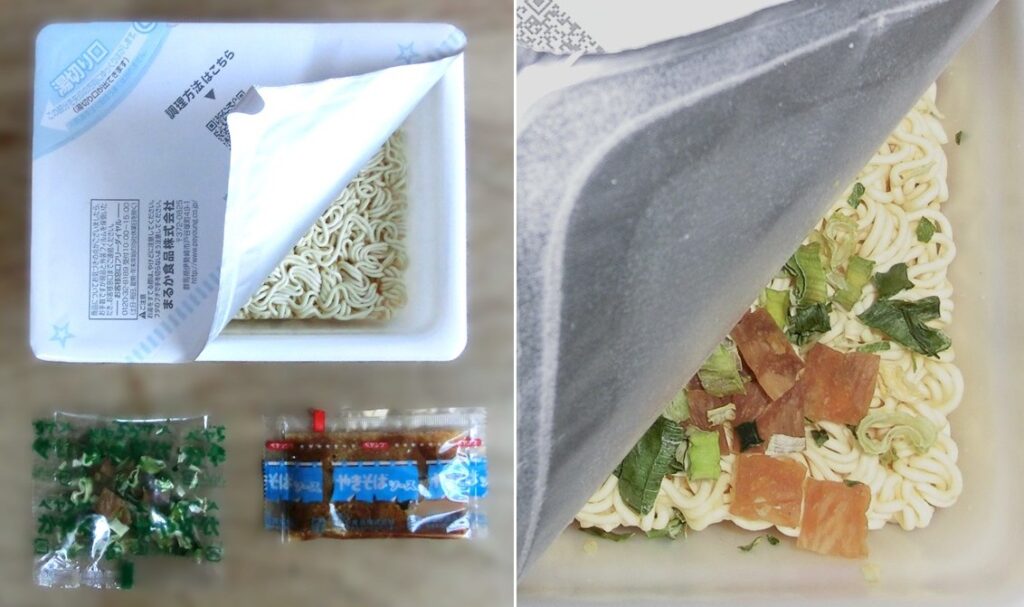 「博多豚骨辛味噌やきそば」の具たち