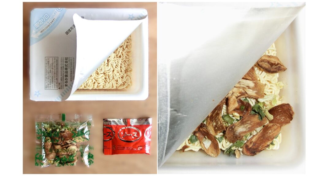 「ペヤング一贅沢やきそば 本物の松茸」の中身