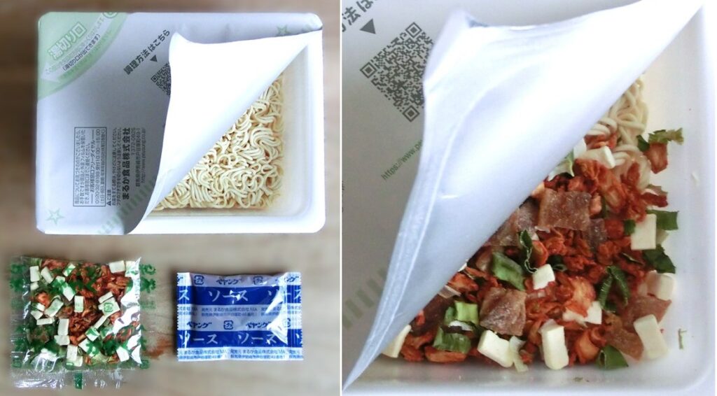 「キムチ鍋風やきそば」の内容物