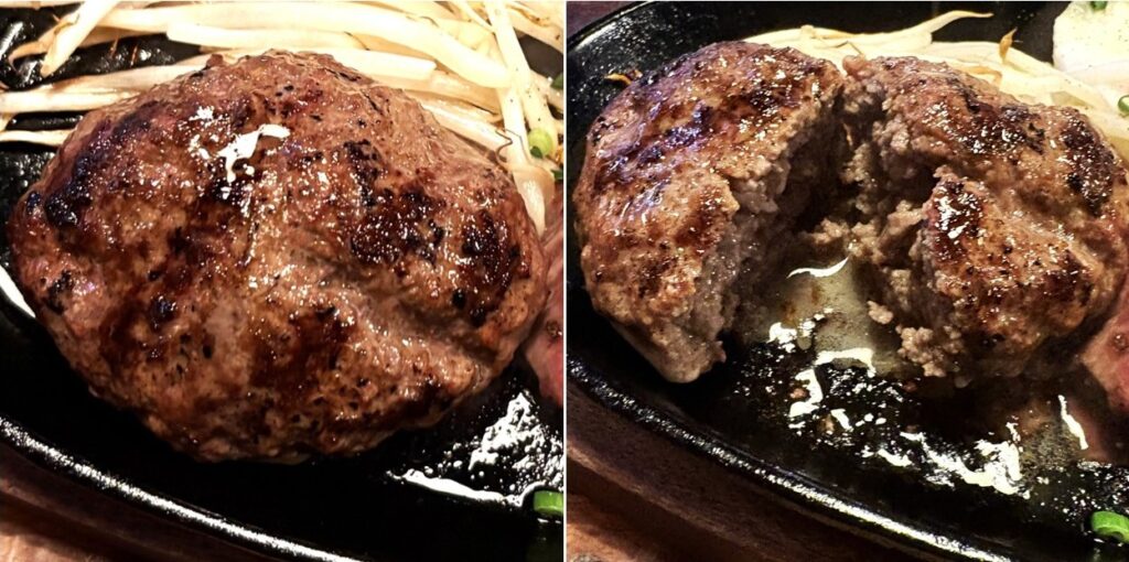 「チェリーズコンボ」のハンバーグ拡大