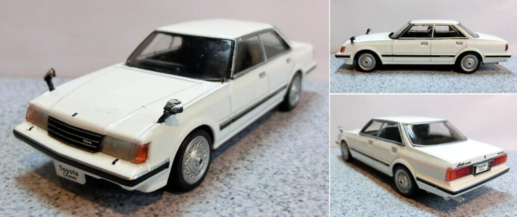 「４代目マークⅡ３兄弟（写真は２代目チェイサー）」の４ドアハードトップの外観（国産名車コレクション付録ミニカー）