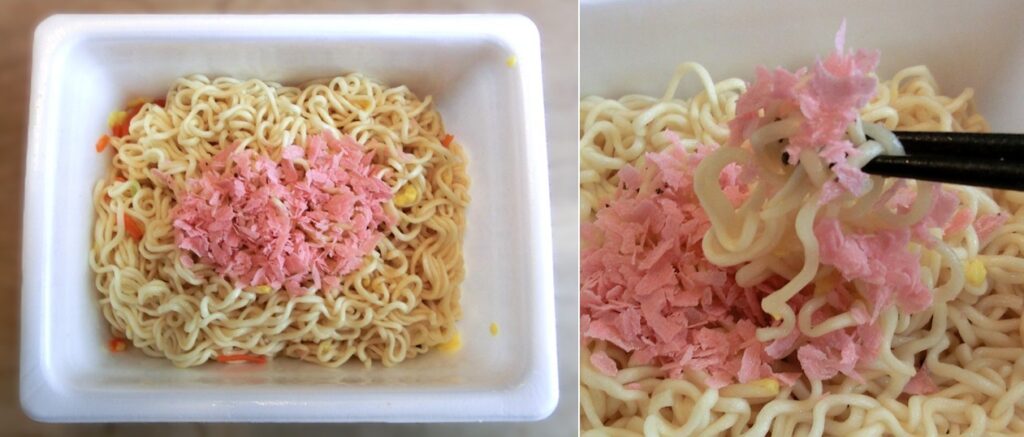 完成した「ペヤング ちらし寿司風やきそば」