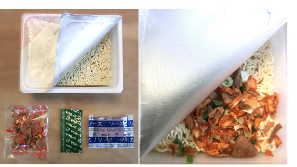 「マヨネーズキムチチャーシューやきそば」の内容物