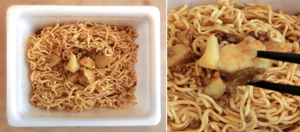 完成した「洋食気分 デミグラステイストやきそば」