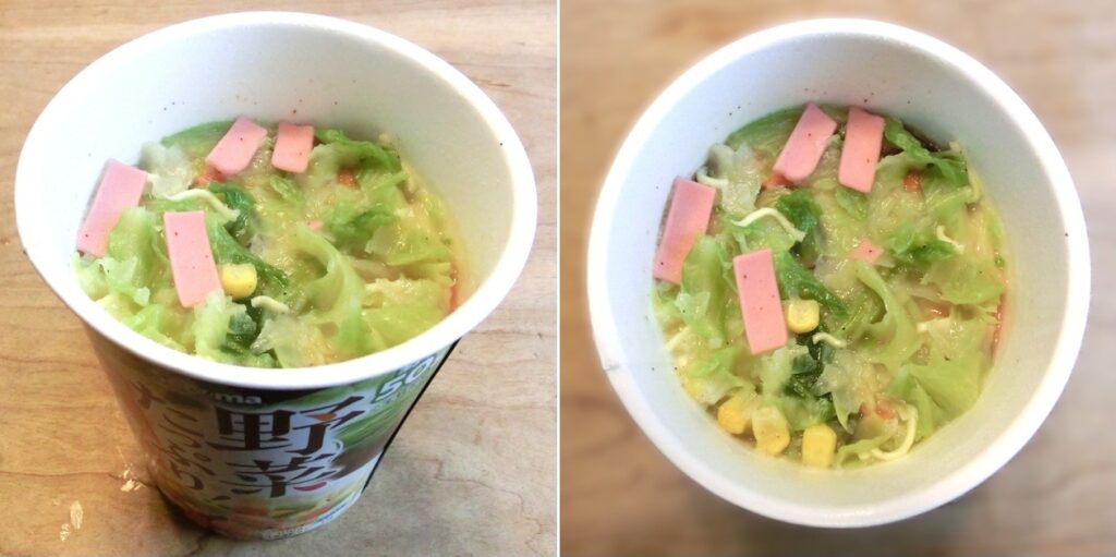 完成した「野菜たっぷりちゃんぽん」