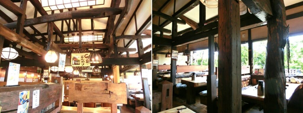 【かつ久無庵】の前橋本店の店内
